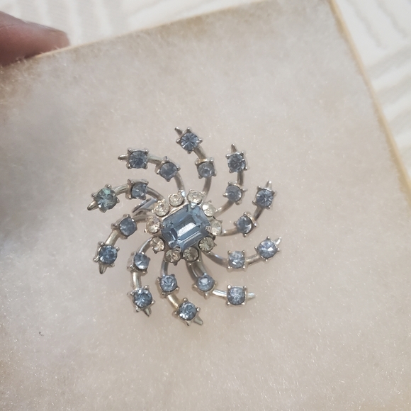 Vintage Blue stone pin brooch 1950's - Picture 4 of 5